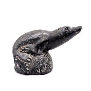 Wolf Original Seal Handcrafted Sculpture Figurine Canada Signed Stone/Resin